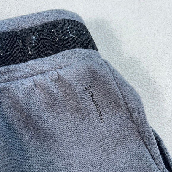 Under Armour Project Rock Charged Sweatpants Womens S Gray Loose Bull Drawstring - Picture 10 of 15